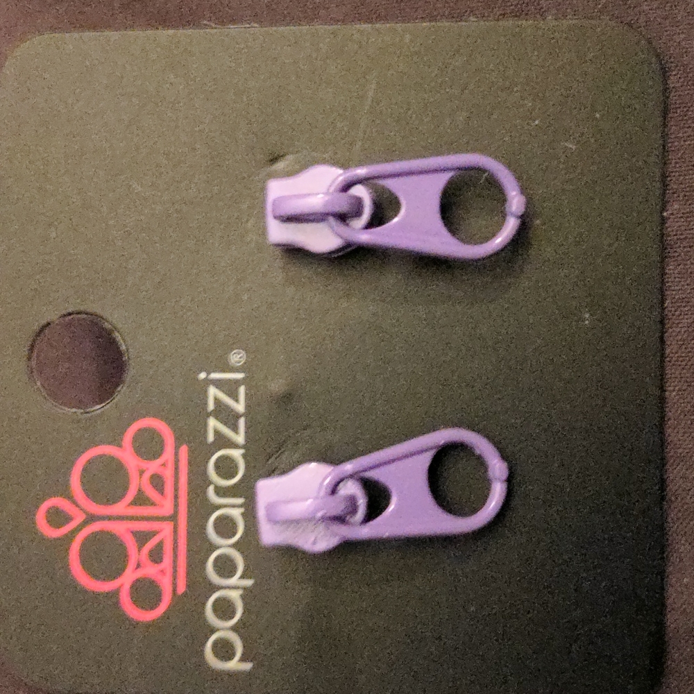 ❤️ Purple Zipper Pierced Earrings